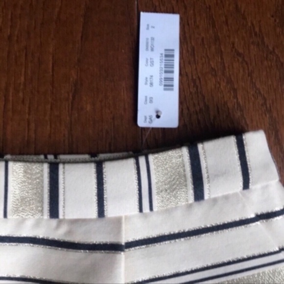 🥂J. CREW🥂METALLIC STRIPED MINI SKIRT W/POCKETS🥂 - Picture 9 of 9